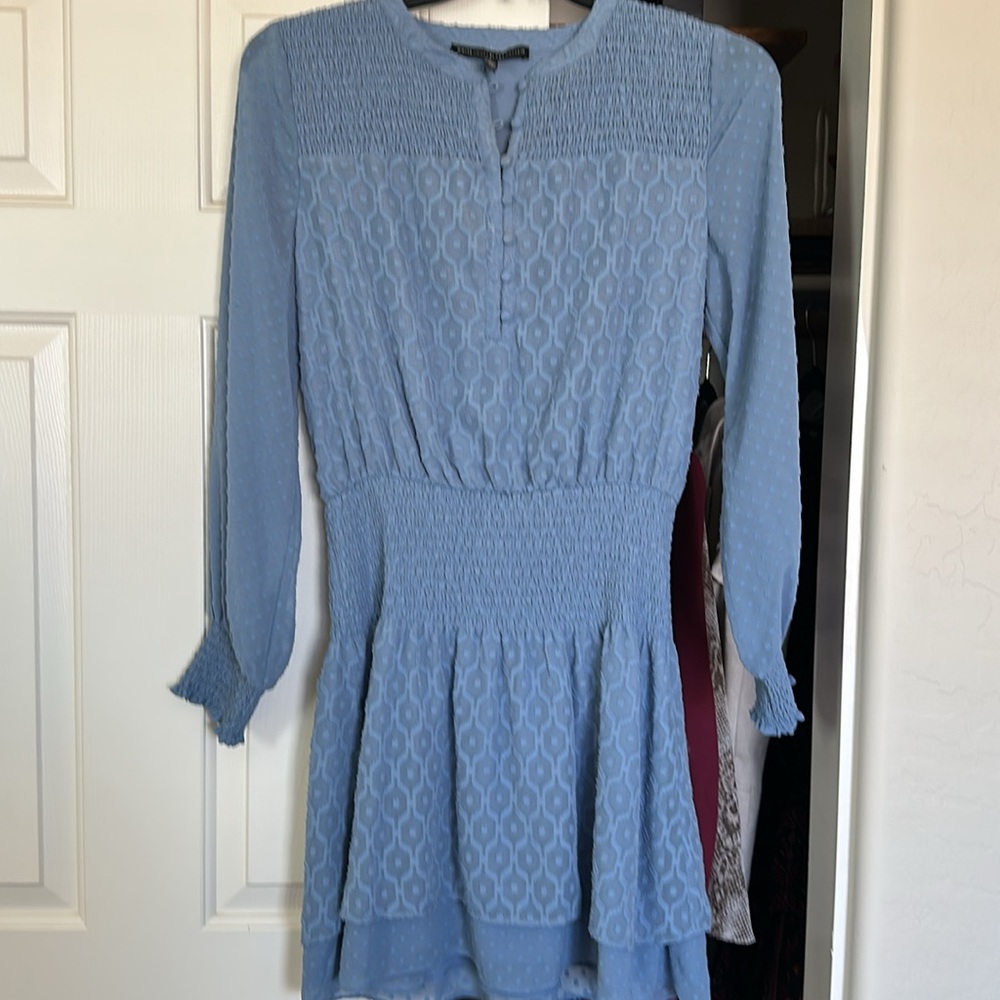 WHBM NWOT size S. Blue smocking dress